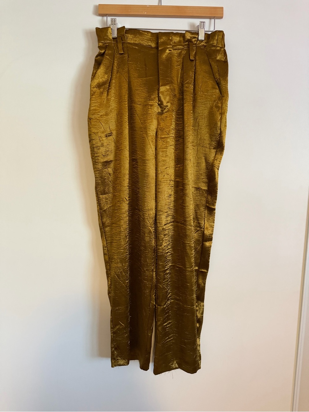 Urban Outfitters Metallic Gold Satin Trousers